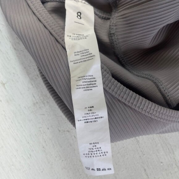 Ribbed Tank Top Womens 8 Gray Workout Activewear - Picture 4 of 4